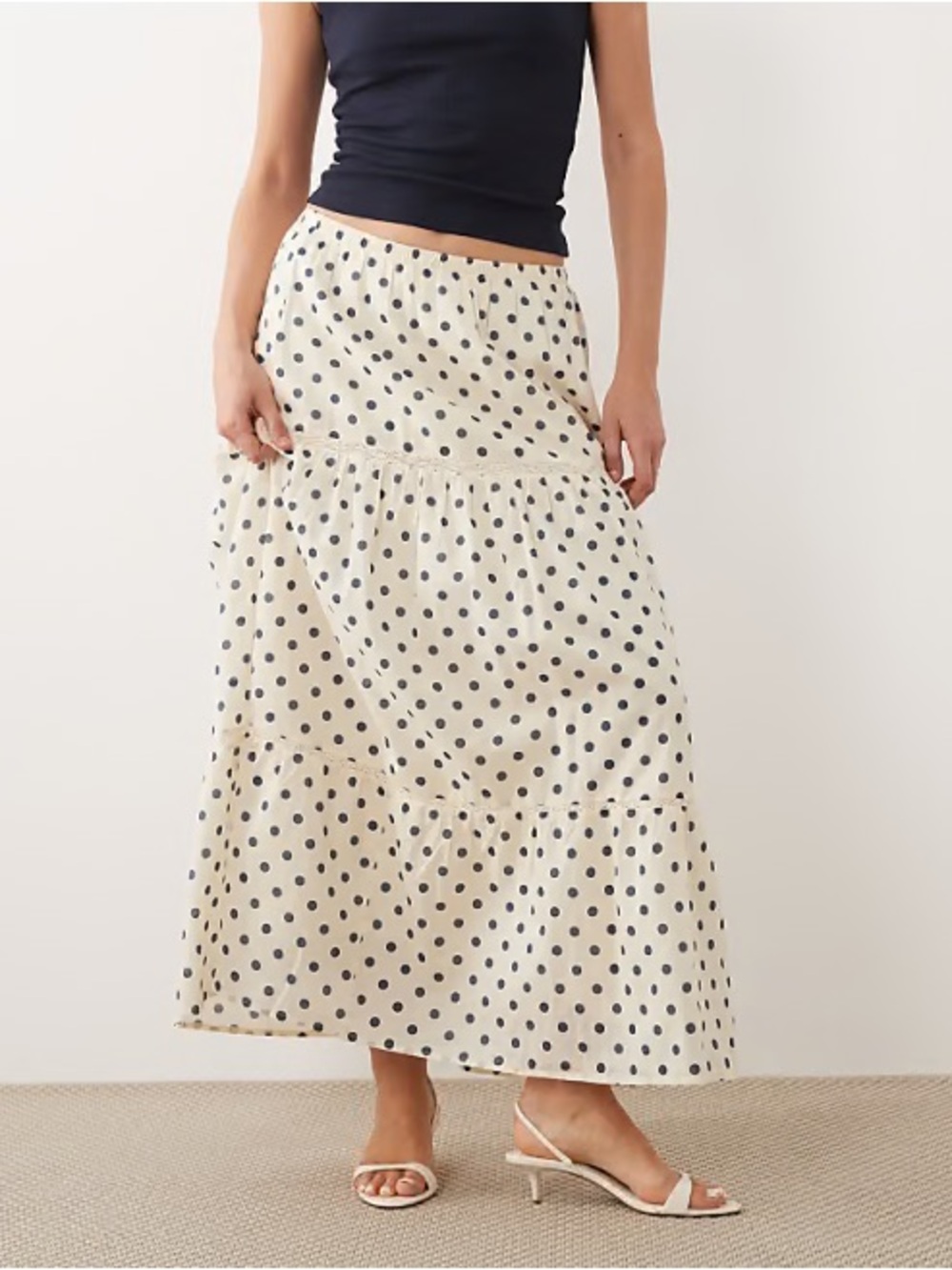Abercrombie & Fitch Poplin tiered maxi skirt (size XL Tall)